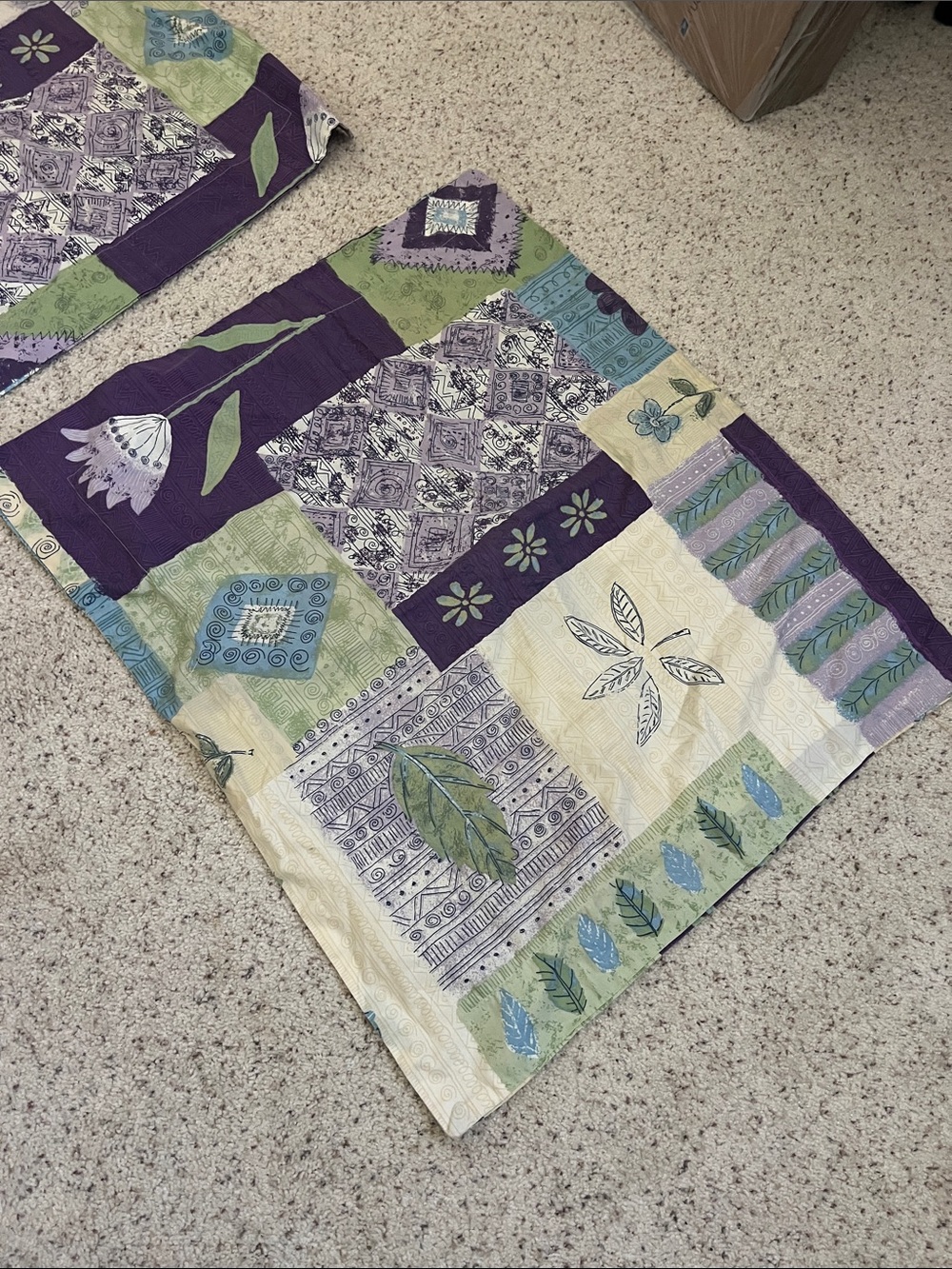 Patchwork Leaf Print pillow covers